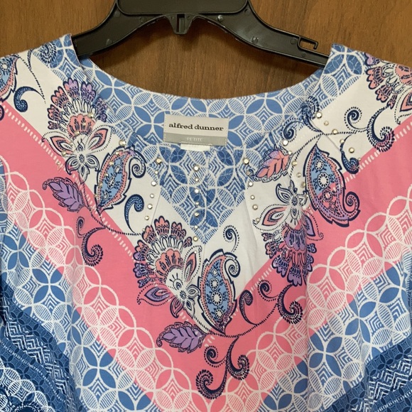Alfred Dunner print embellished top PL - Picture 4 of 17